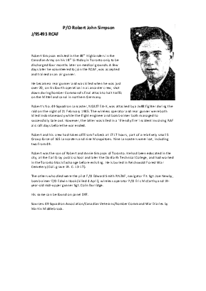 A preview of a PDF biography for Simpson, Robert John
